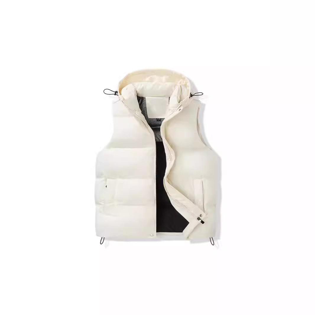 Unisex vadderad Hooded väst med Thermal Insulation och Drawstring