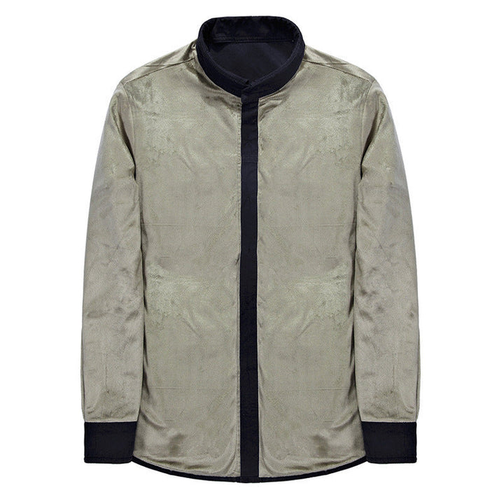 Herr Lightly Vadderad Canvas Worker Skjortjacka med Bröst Lock Fickor