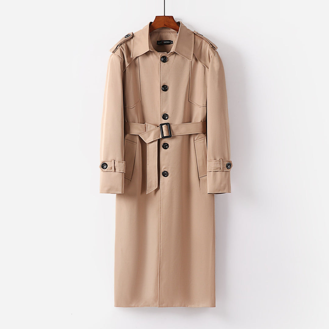 Dam längre klassisk trenchcoat med shoulder patches, knapp stängning och justerbar muddar