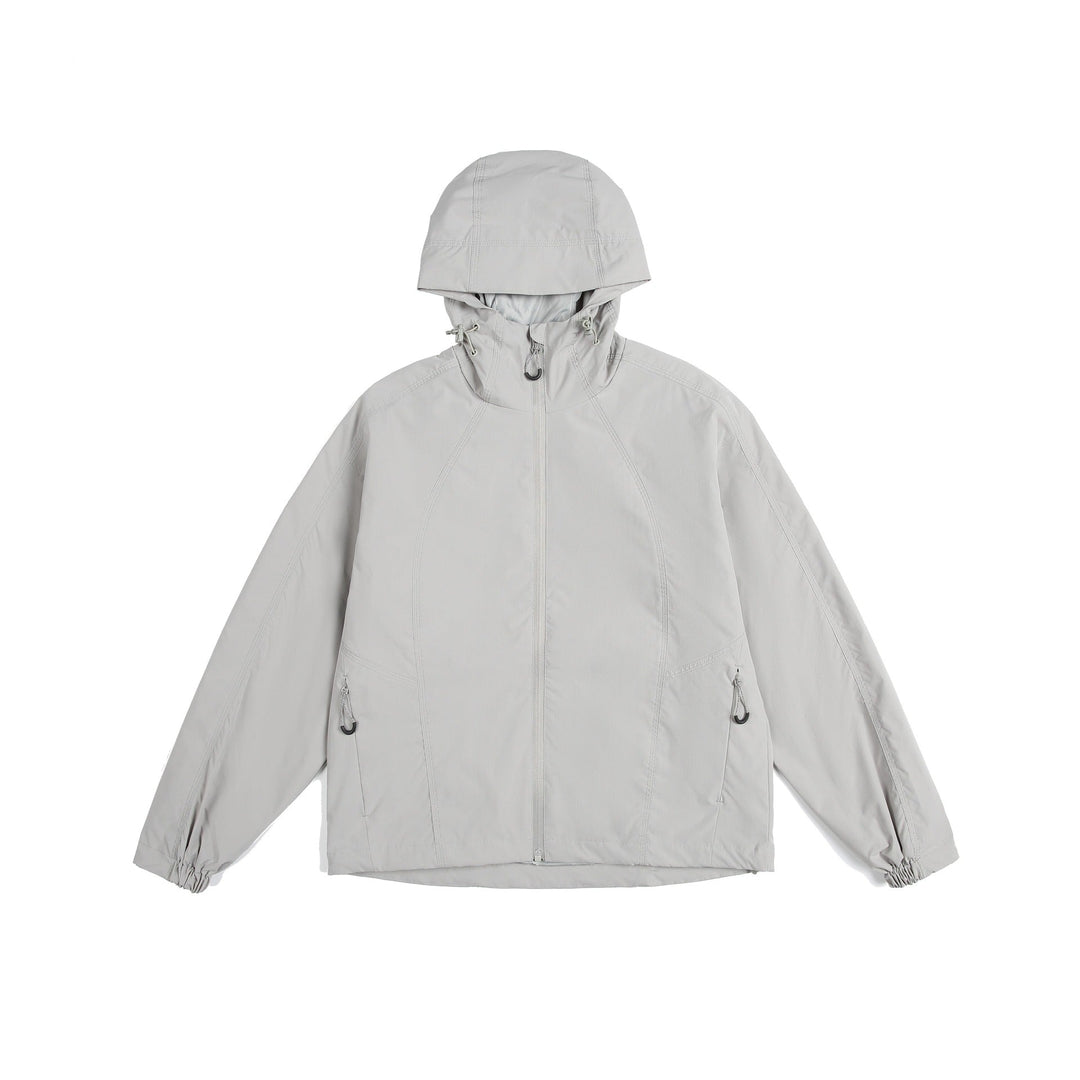 Dam Lätt Vindjacka med Huva, Adjustable Fåll, och Water-Repellent Function