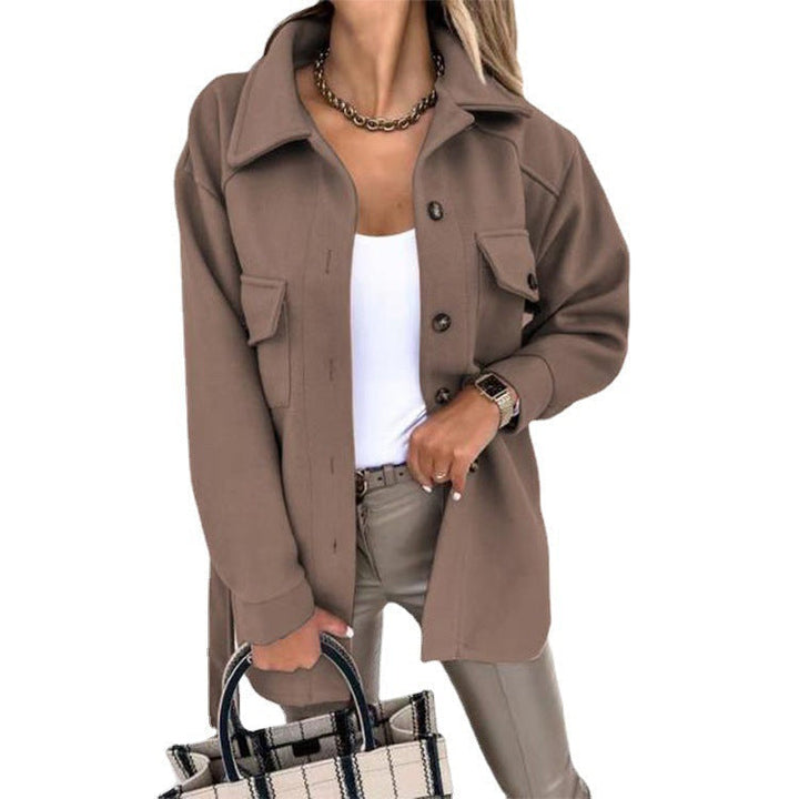 Dam oversize skjortjacka med Flap fickor