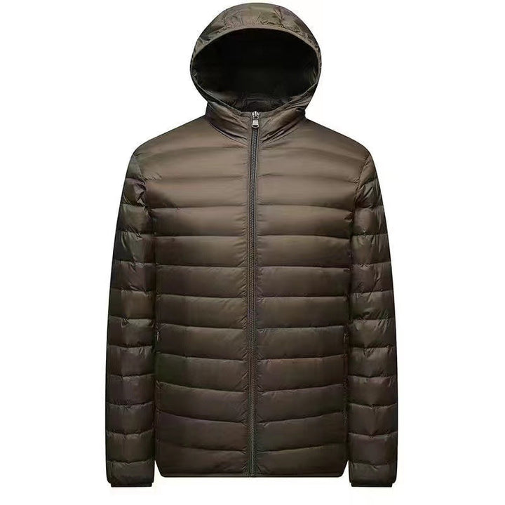 Herr ultra-light packable micro quiltad jacka med ståkrage, vadderad isolering och vindresistent skal