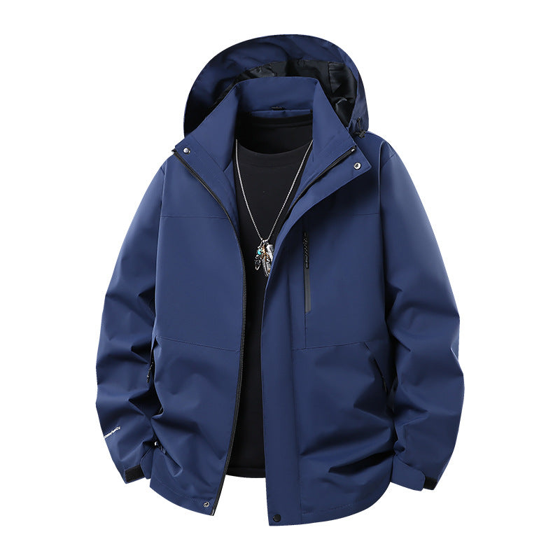 Herr Technical Softshell Regnjacka med Taped Sömmar, Justerbar Huva och Vattenavvisande Dragkedjor