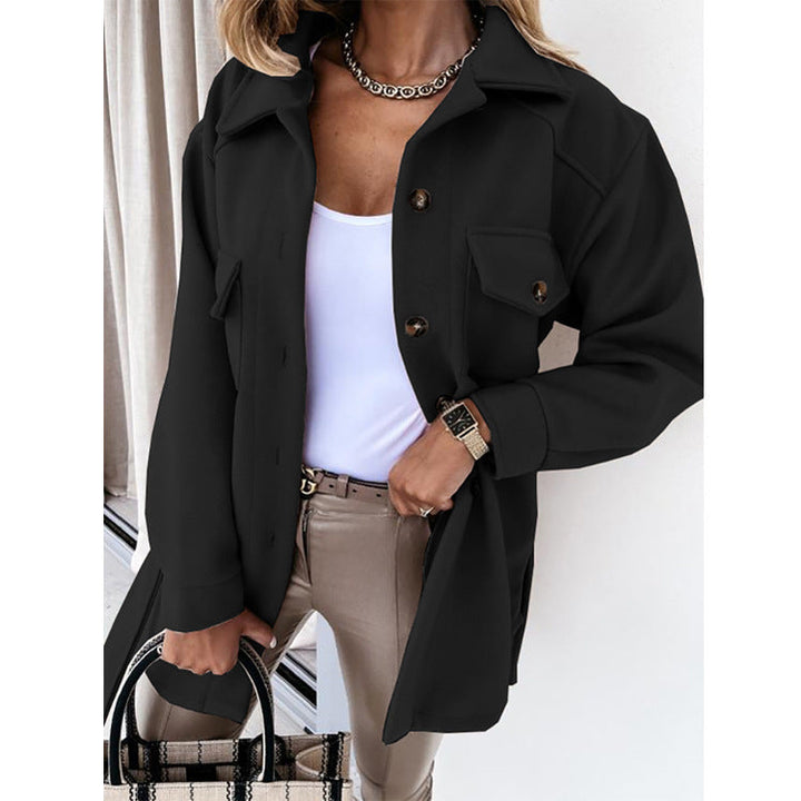 Dam oversize skjortjacka med Flap fickor