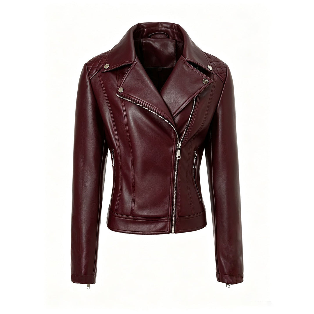 Dam Noble Bikerjacka med Quiltad Design