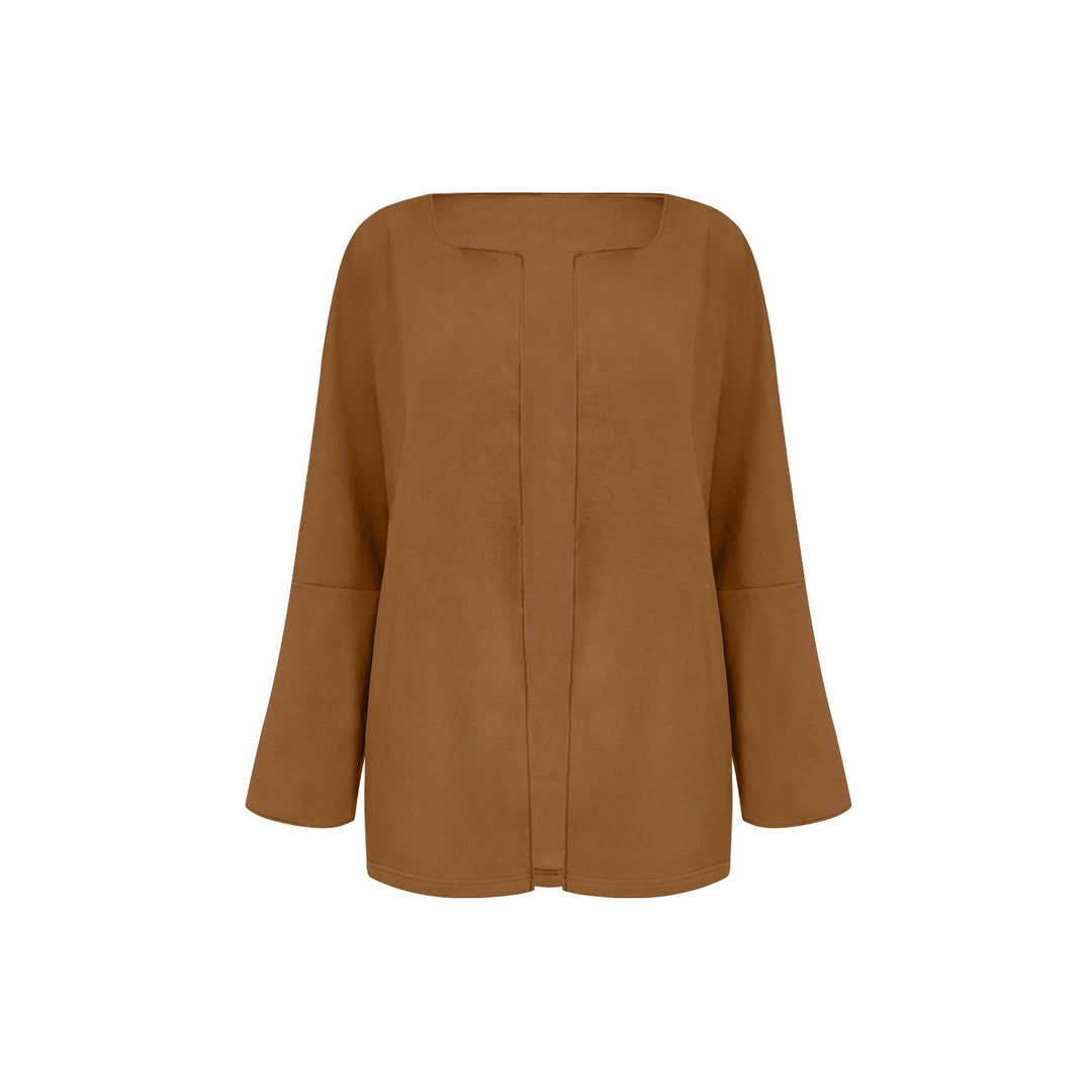 Dam lätt Open blazer med Draped Lapels och vida ärmar