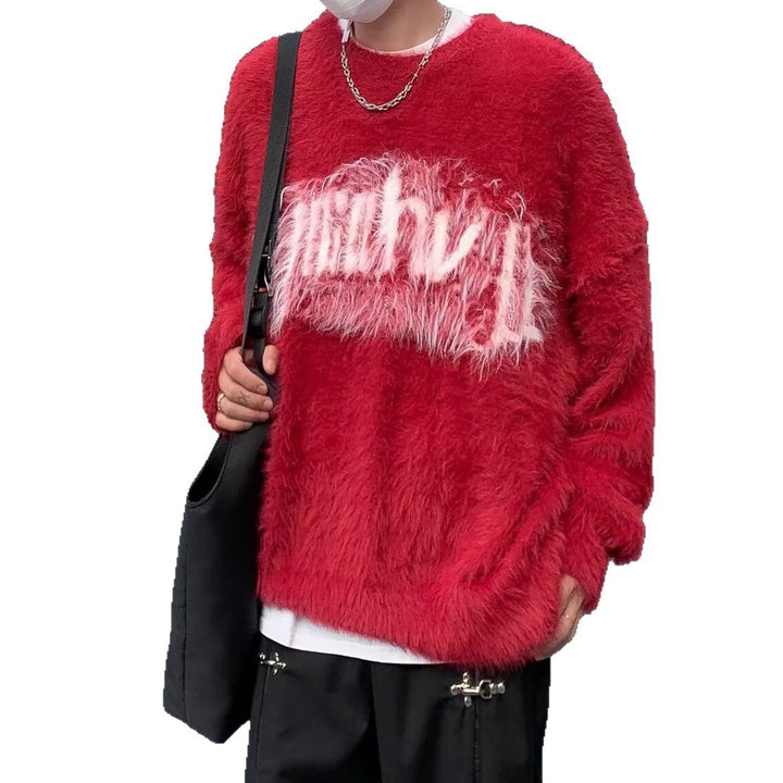 Herr Trendy Oversized Tröja med Eye-Catching Tryck