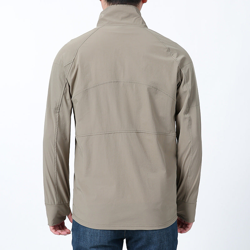 Herr Softshell Pullover med Kort Dragkedja, Ärmficka, och Raglanärmar