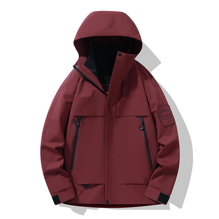 Herr Multifunctional Vattentät Softshell Regnjacka med Uttagbar Fleece Inre Jacka