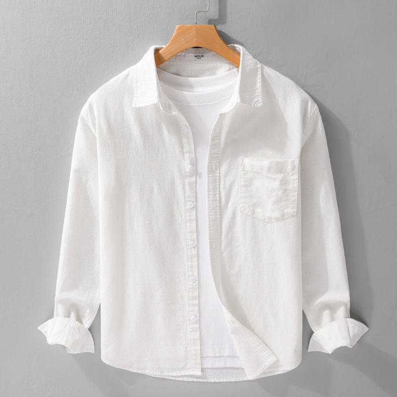 Herr Soft-Touch Bomullsblandning Överskjorta i Lager-på-Lager Look med Bröstficka