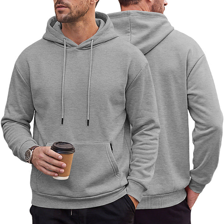 Herr Luvtröja Gjord av Mjuk Fleece med Känguruficka och Adjustable Huva
