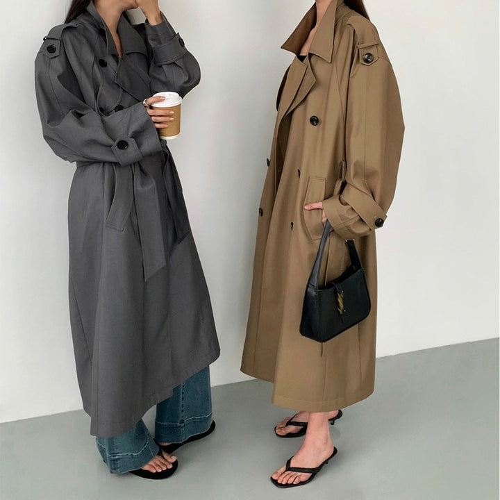 Dam modern trenchcoat med double knappslå