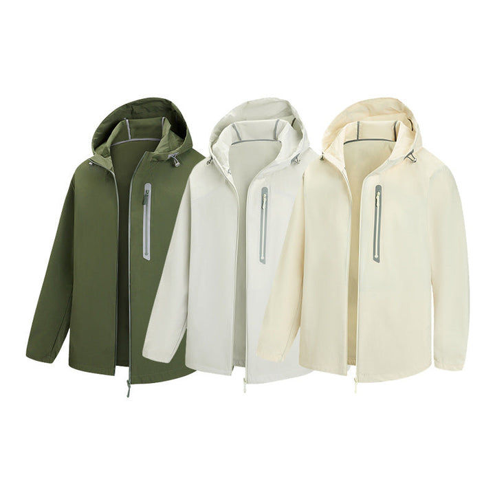 Herr Andningsbar Softshell-Jacka med Huva med Wasserdichter Brusttasche och Elastischem Saum
