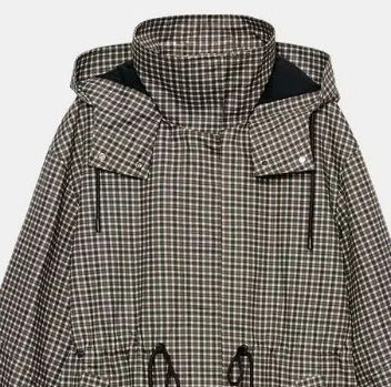 Dam Rutig Anorak med Huva och Drawstring