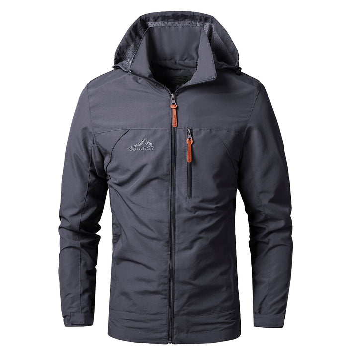 Herr Lätt Outdoor med Huva Parka med Andningsbar Mesh Foder och Bröst Dragkedja