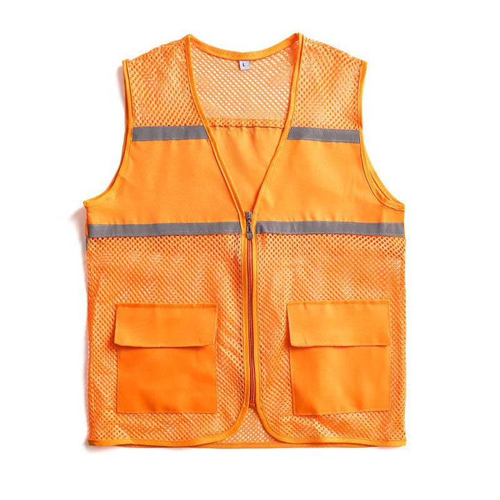 Unisex Visible Utility väst med andningsbar Mesh, Reflective Straps och Generous framfickor