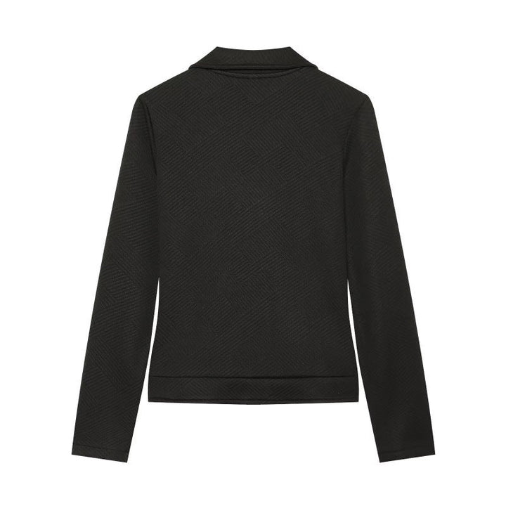 Dam Structured Biker Blazer med Asymmetrisk Dragkedja och Silver Details