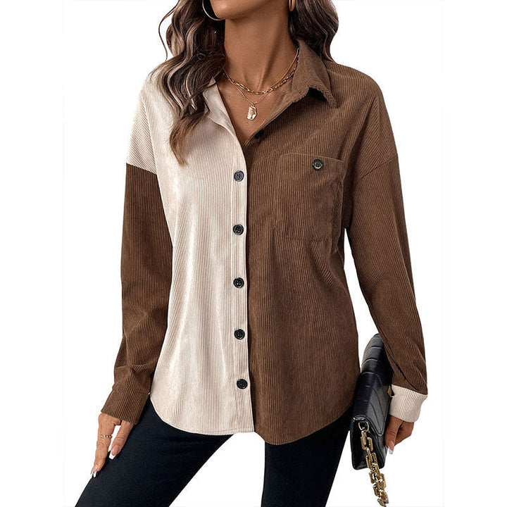 Dam Modern Cord Jacka med Contrast Details