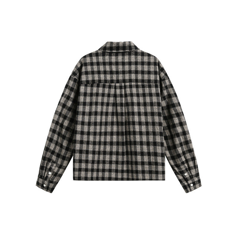 Herr boxig overshirt tillverkad av brushed flanell blend med hel knäppslå