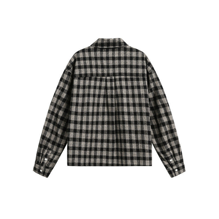 Herr boxig overshirt tillverkad av brushed flanell blend med hel knäppslå