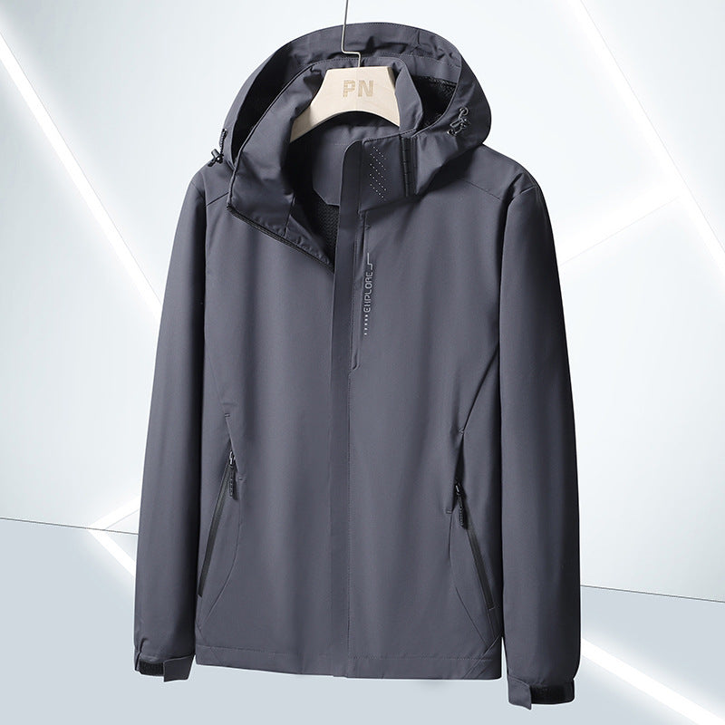 Herr lätt softshell funktionell Jacka med ventilerande meshfoder och justerbar huva