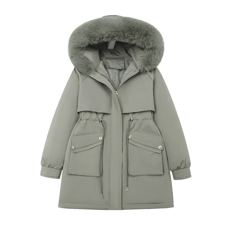 Dam modeable vinter parka med Cozy innerfoder och Praktisk Fickor