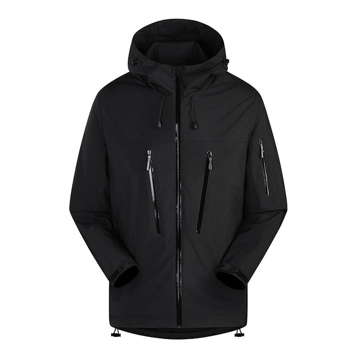 Herr Three-lager vattentät ventilerande Hardshell utomhusjacka med huva och Sealed Sömmar