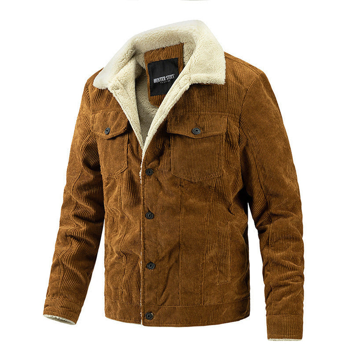 Herr Vintage Manchester Jacka i Trucker Stil med Sherpa Foder och Bröst Lock
