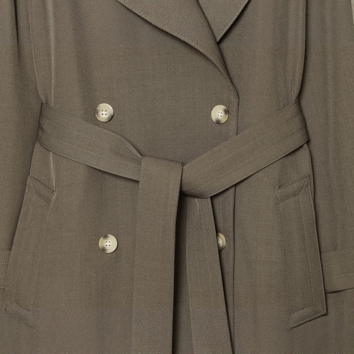 Dam Double-Breasted trenchcoat med midjebälte och Raglan ärmar