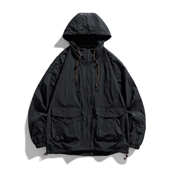 Dam Lätt Outdoorjacka med Huva och Fickor