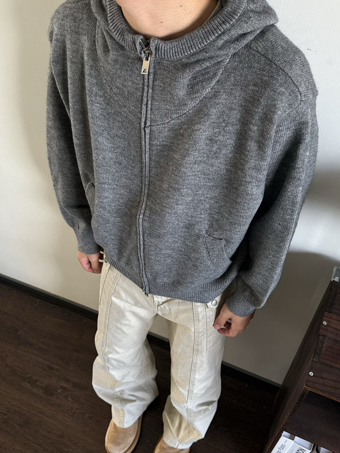 Herr Modern med Huva Cardigan