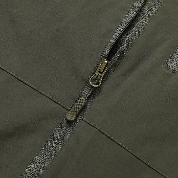 Herr Ultralight Allväders Utomhus Jacka med Huva Andningsbar Mesh Foder och Zippered Fickor