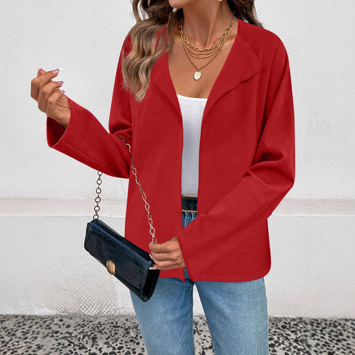 Dam lätt Open blazer med Draped Lapels och vida ärmar