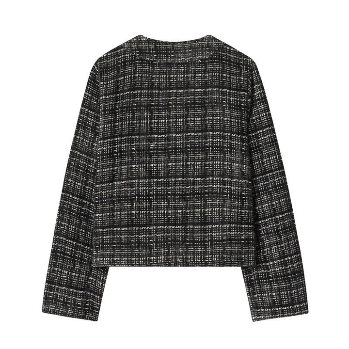 Dam Boxy tweed jacka in Boucle look med dold knappslå och Boxy silhuett