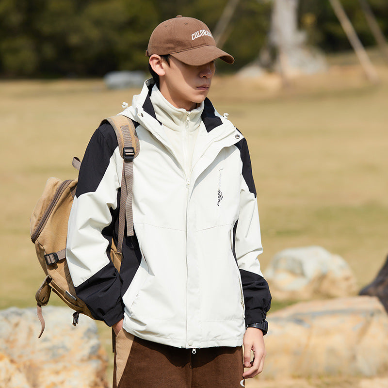 Dam två-layer softshell utomhusjacka med removable fleece inner layer och huva