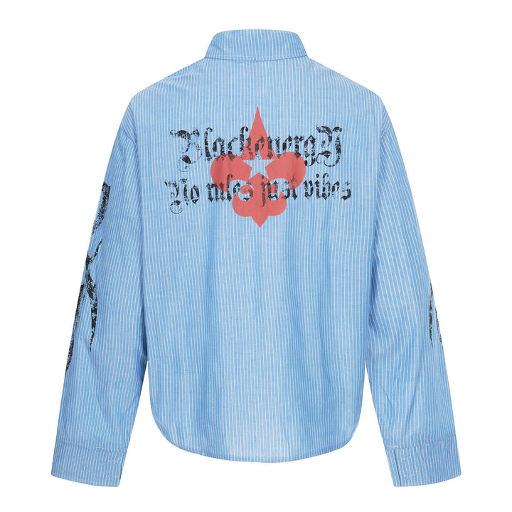 Unisex Oversized Skjorta Jacka med Lapp Bröst Fickor och Decorative Tryck Detaljer