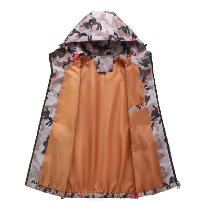 Dam Light Hooded jacka med blommigt mönster