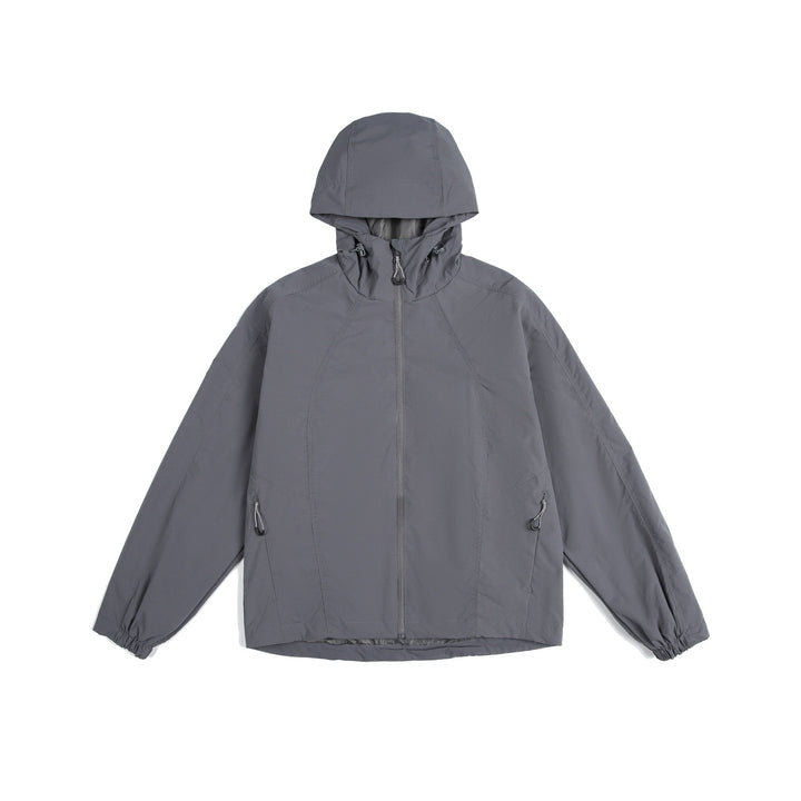 Dam Lätt Vindjacka med Huva, Adjustable Fåll, och Water-Repellent Function