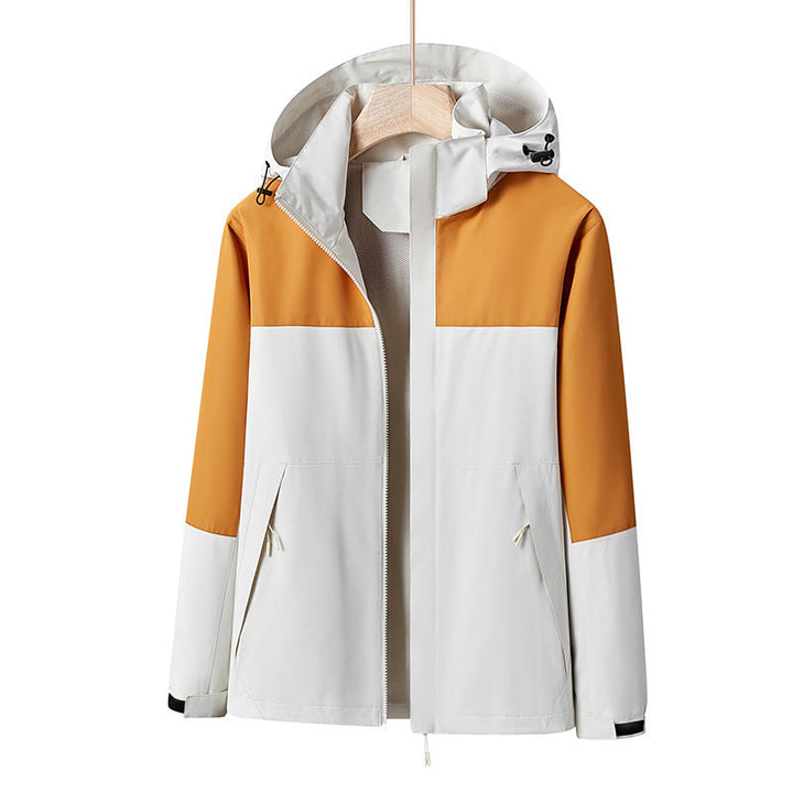Herr Lätt Vindskyddande Softshell Regnjacka med Huva och Kontrast Trim