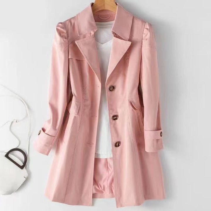 Dam elegant trenchcoat med hög krage