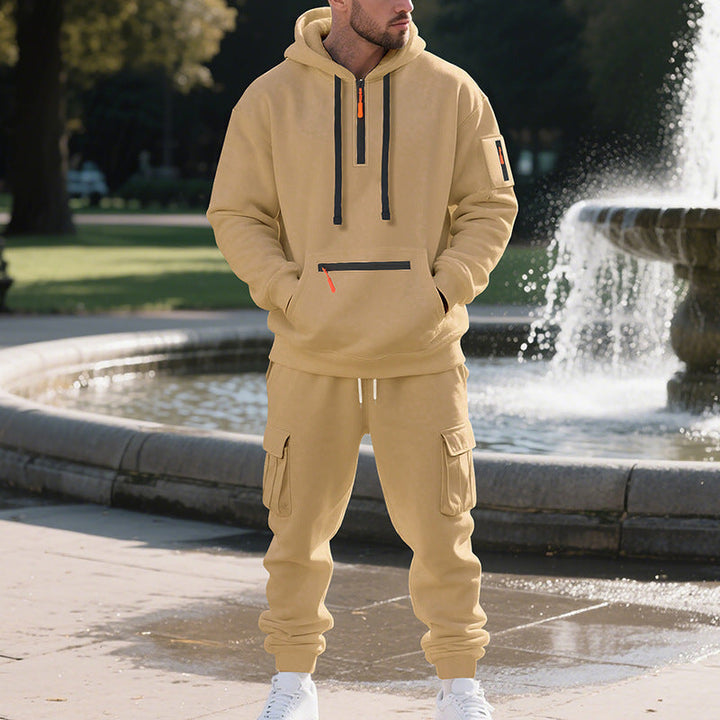 Herr Nan Utilitarian Luvtröja och Cargo Joggingbyxor Set