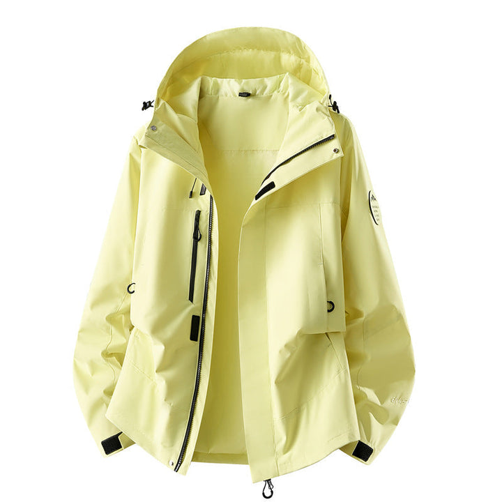 Dam Teknisk Three-Layer Softshell Regnjacka med Taped Sömmar och Multifunctional Fickor