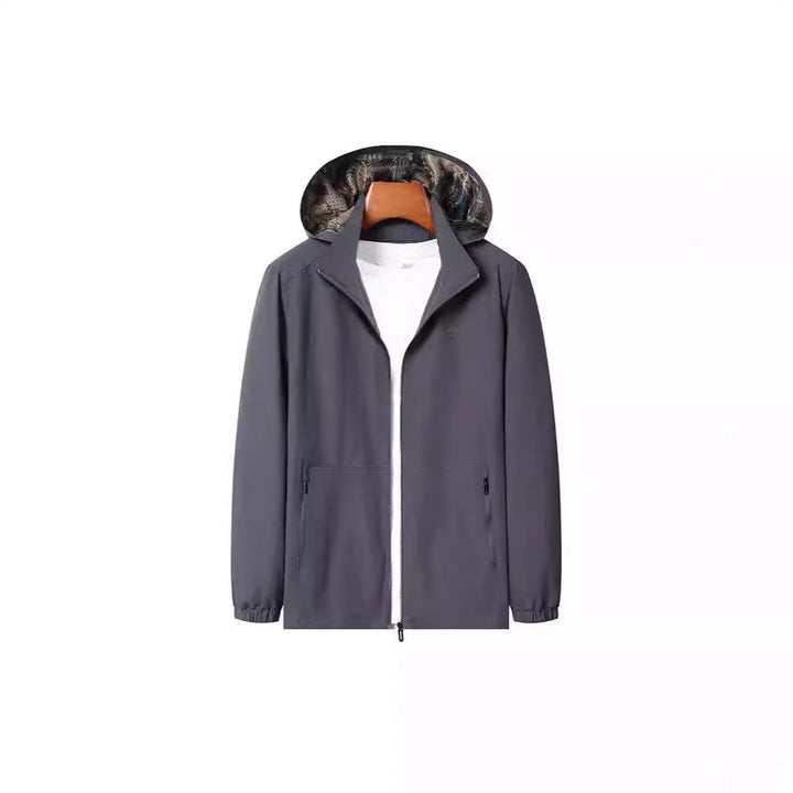 Herr Lätt Wind och Water Resistant Luvtröja Jacka med Kamouflage Foder