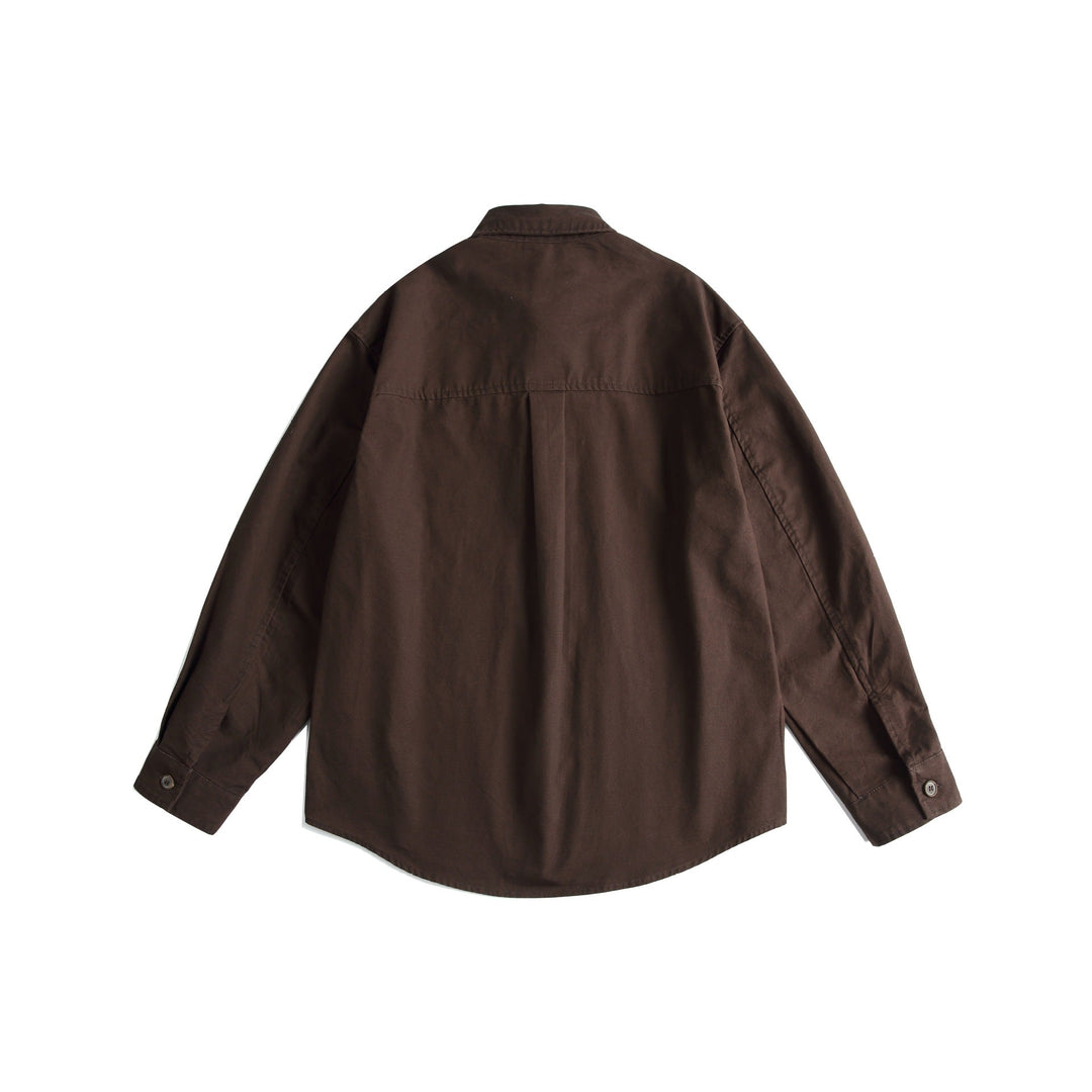 Herr Broderad overshirt i Chinoiserie Look med Grodknappar Stängningar och Lös Passform