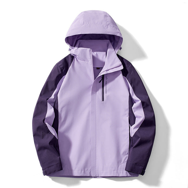 Dam lätt Two-Colored Softshell jacka med huva, andningsbar Mesh foder och Chest dragkedja