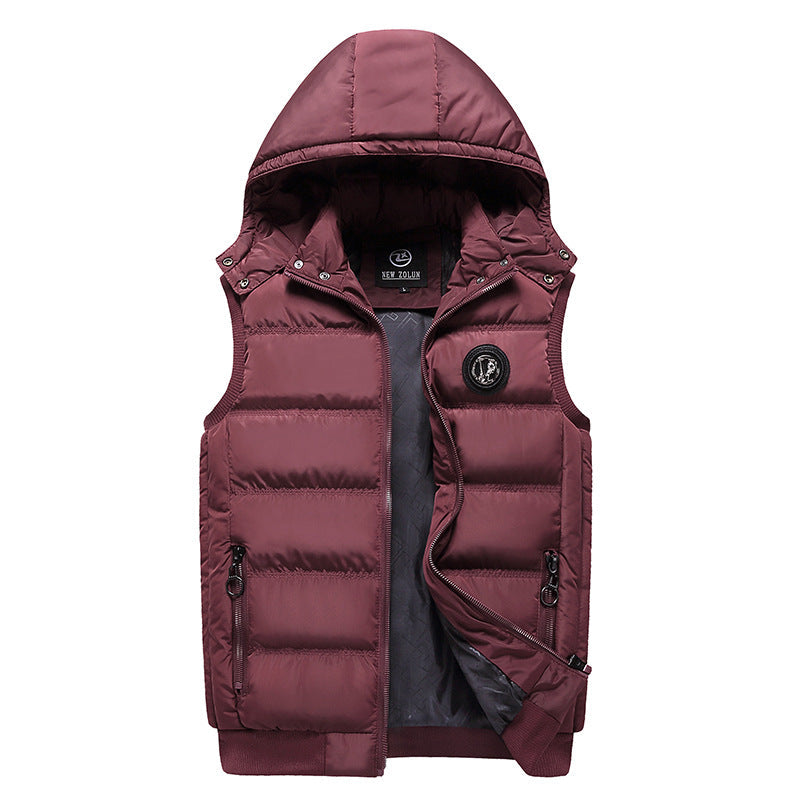 Herr Mode Quiltad Väst med Huva