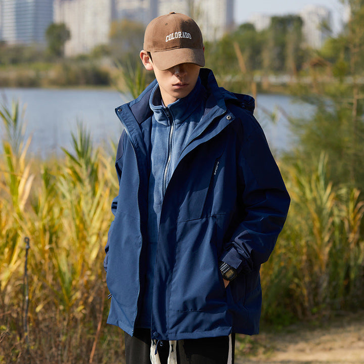 Dam två-layer softshell utomhusjacka med removable fleece inner layer och huva