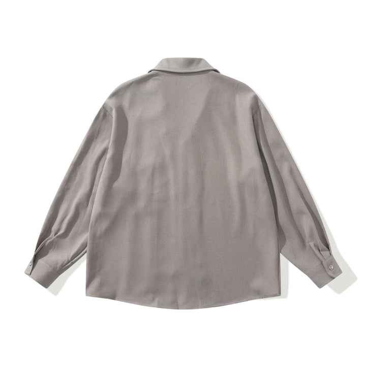 Unisex Oversized Skjorta Jacka med Open Notch Krage och Bröstficka
