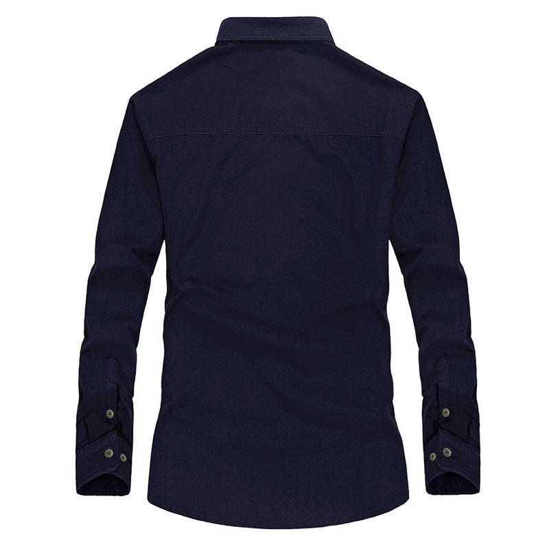 Herr Lightly Vadderad Canvas Worker Skjortjacka med Bröst Lock Fickor
