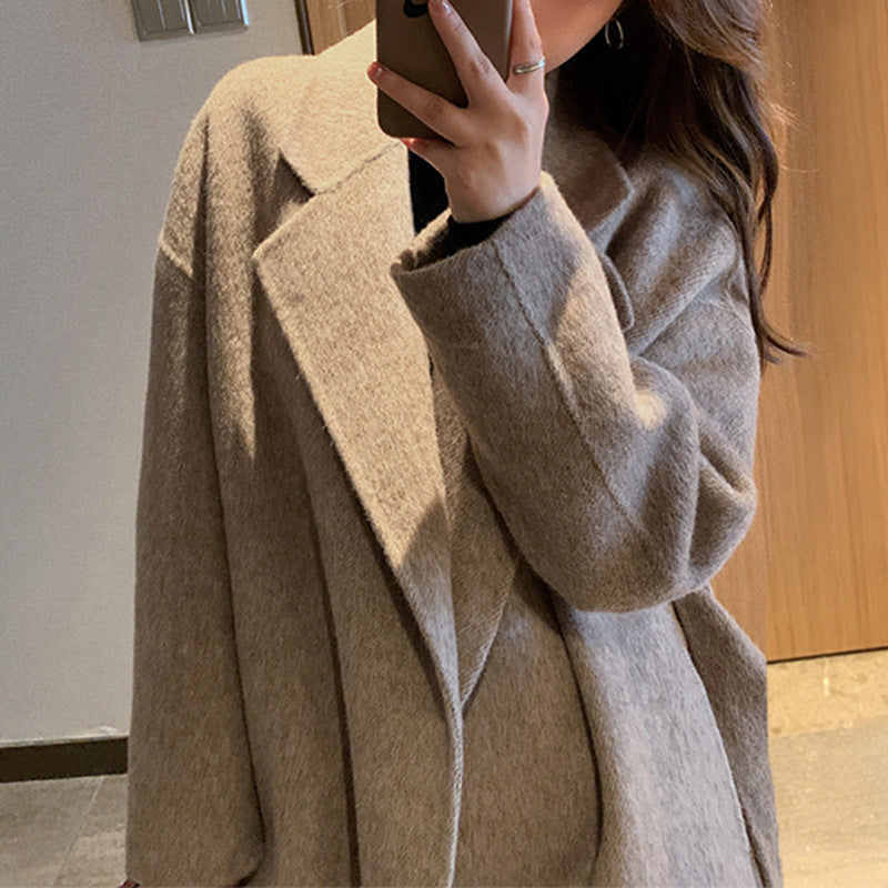 Dam elegant och avslappnad oversize ull jacka Drune
